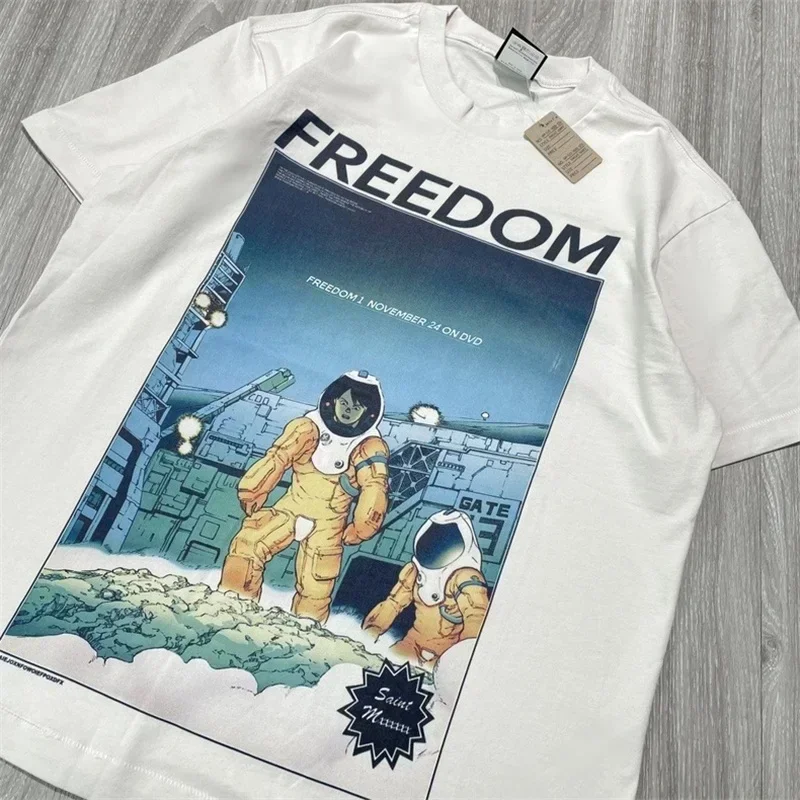 White Washed Saint Michael T-Shirt For Men Women 1:1 High Quality Pure Cotton Oversized T Shirts