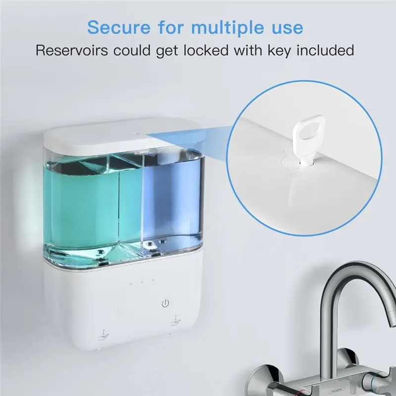M02K-Dual Sensor For Liquid Soap Touchless Automatic Soap Dispenser, 2 X 500Ml Dish Soap Pump For Home Hotel Commercial