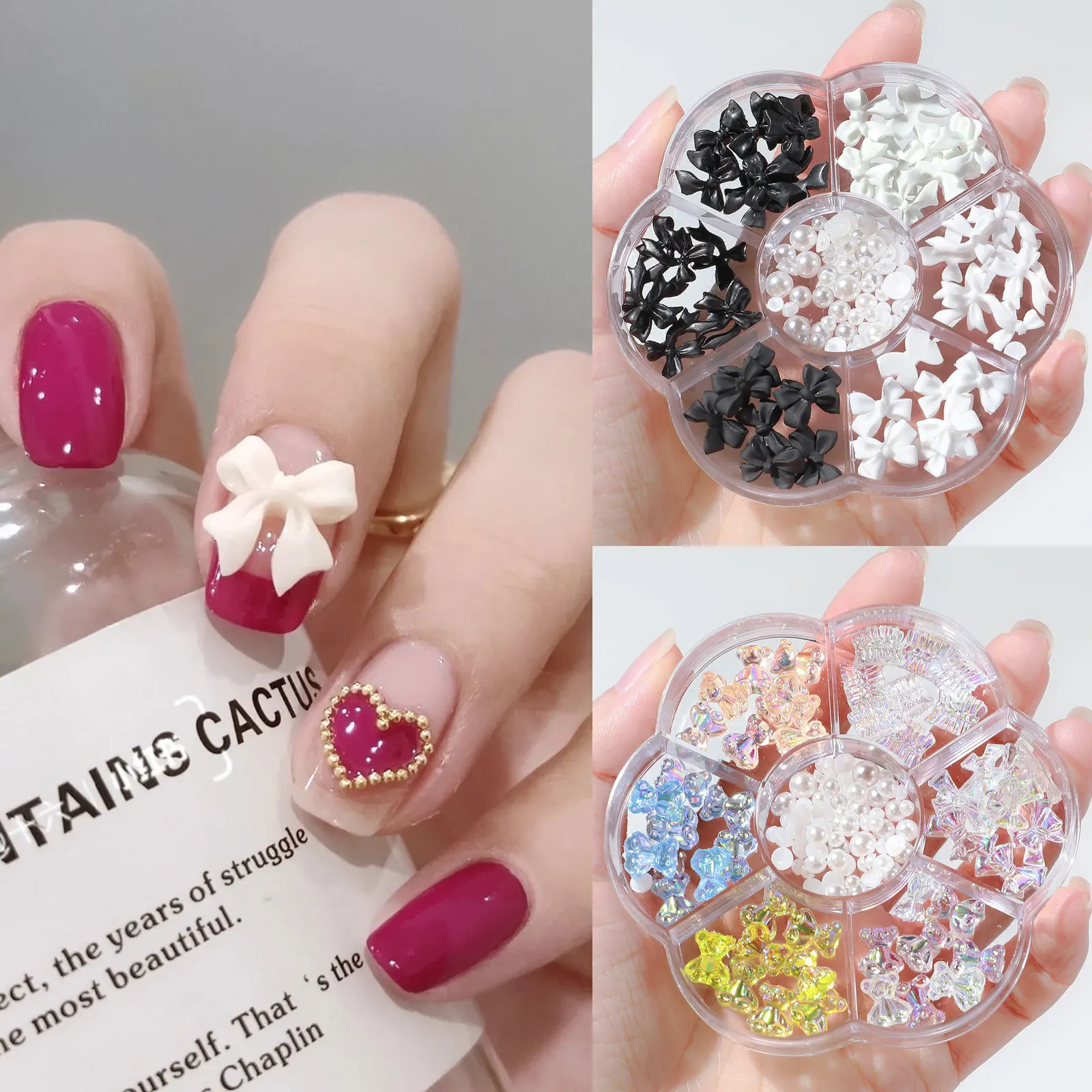 Get Creative with the Rhinestone and Pearl Mix for Eye-catching and Glamorous Nail Art Accessories