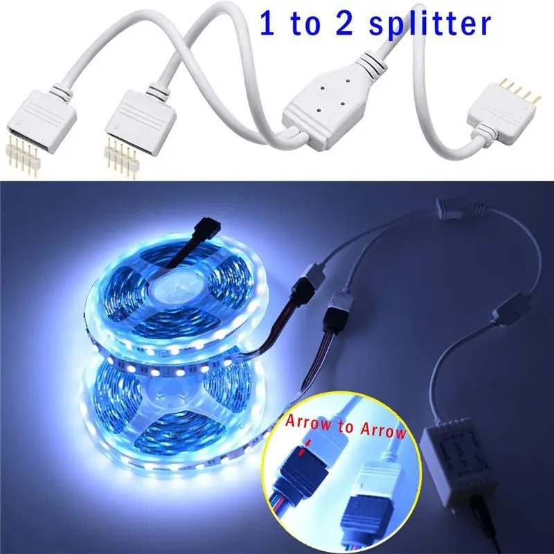 Hot Trend-5 Pin LED Strip Connector Kit White Plastic Fit For 12Mm RGBW LED Strip Connection Include T Shape 5 Pin LED RGBW Conn
