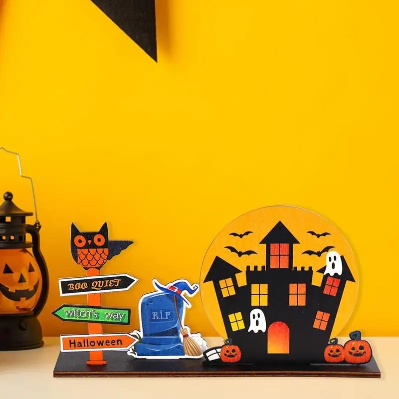 Halloween Wooden Centerpiece Signs Halloween Boo Spooky Signs Halloween Boo Spooky Signs Cute Wooden Signs For Tiered Tray Table