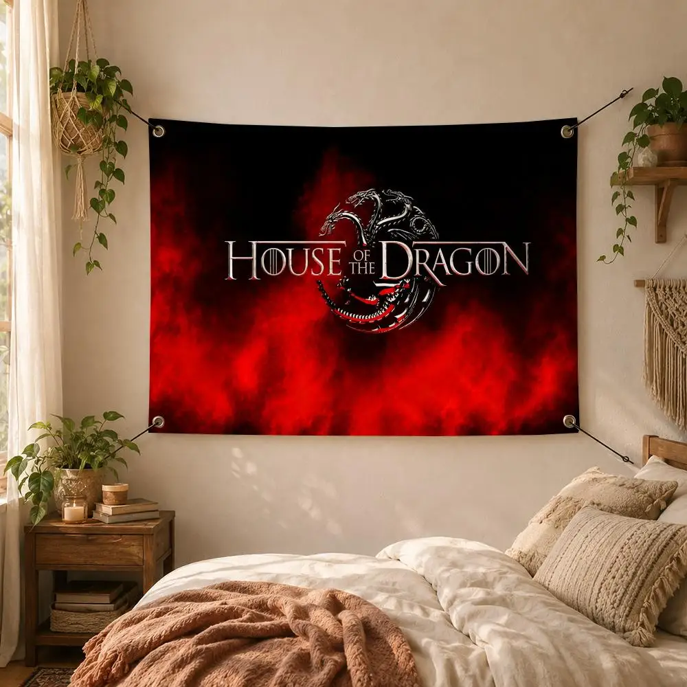 House of the Dragon Fantasy TV Series Flags Decorative Flag Banner for Outdoor Garden Yard Camping Party Home Wall Hanging Decor