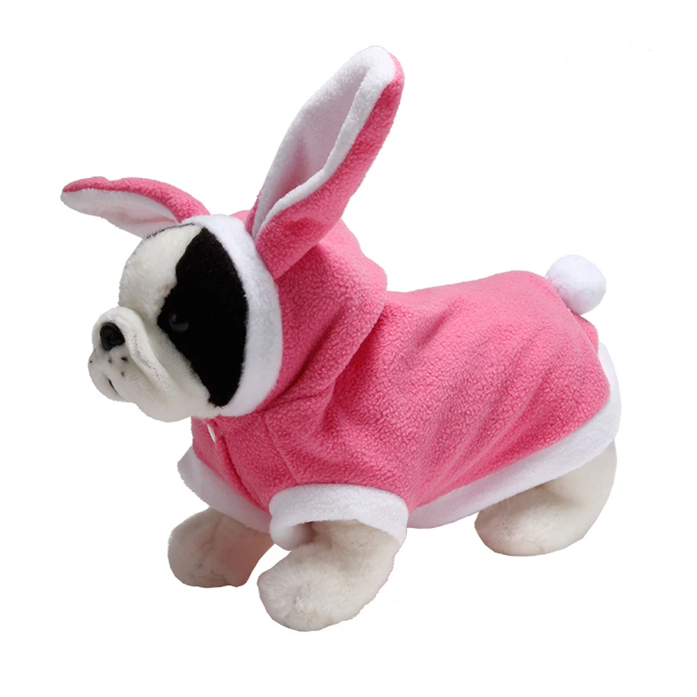

Warm Rabbit Suit Pet Size XS Fancy Cosplay Costume The Dog Pink Color Design Clothing Makeover Clothes Decoration