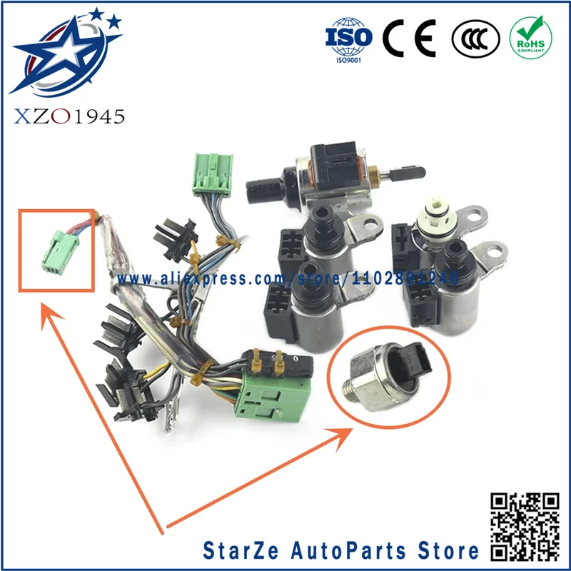 

JF011E RE0F10A F1CJA CVT solenoid valve kit, suitable for Nissan Teana, Sunny and Dodge transmissions (including wiring harness,