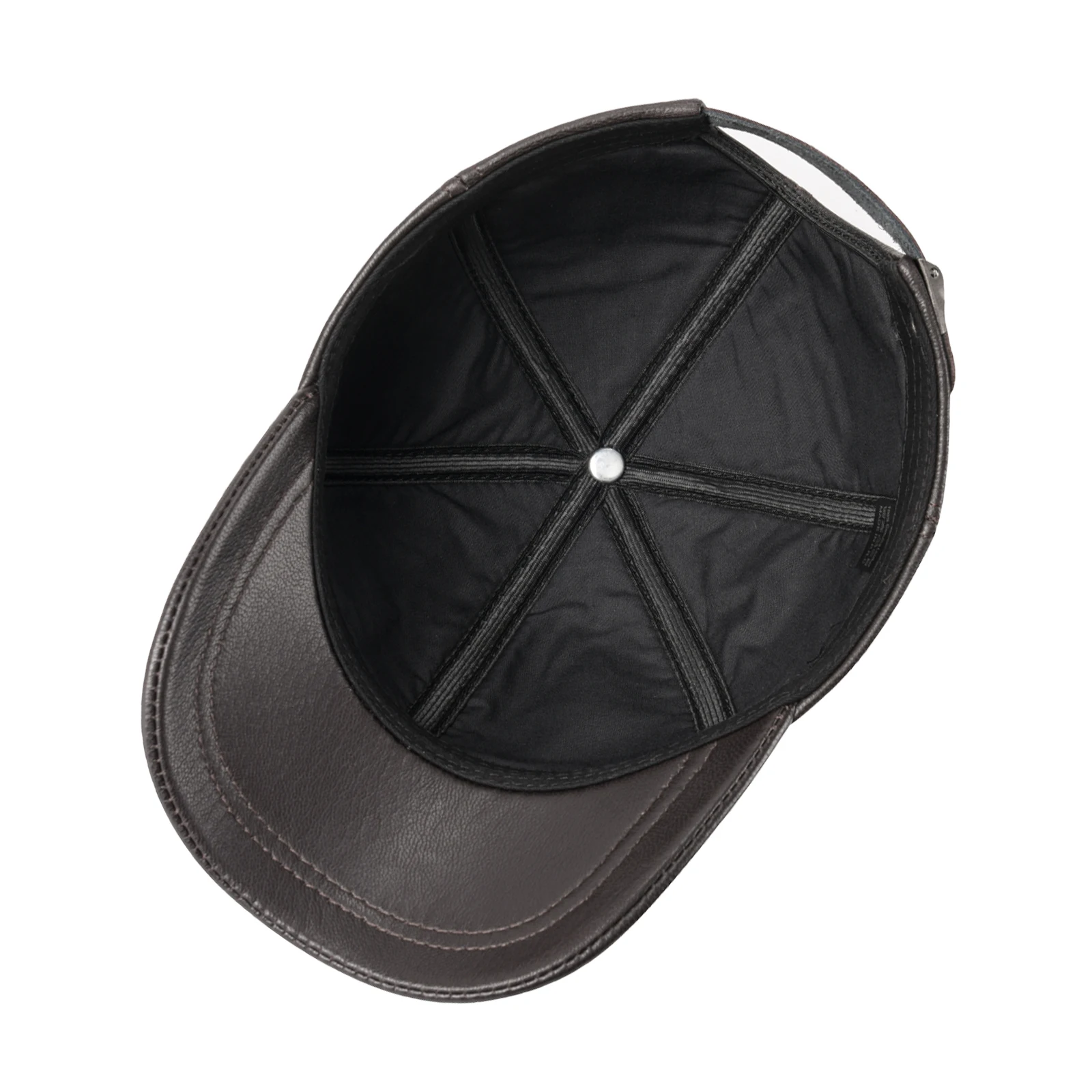 Feinion verstellbare Herren-Baseballmütze aus echtem Rindsleder für Herbst und Winter, Outdoor-Sportmütze – Detail 4