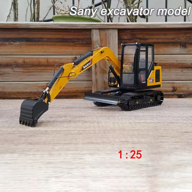 

Литой под давлением 1:25 Масштаб SY75C-9 Экскаватор Классическая имитация игрушки из сплава Инженерная модель автомобиля Украшение сцены Коллекционный сувенир