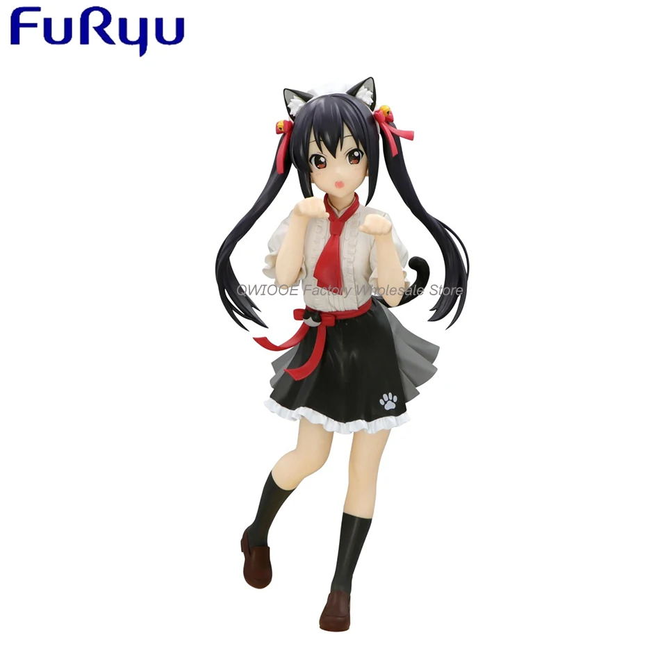 FuRyu-figuras de acción originales para niños, juguetes coleccionables de Anime japonés, Nakano Azusa, 18cm, envío directo, FuRyu K-ON