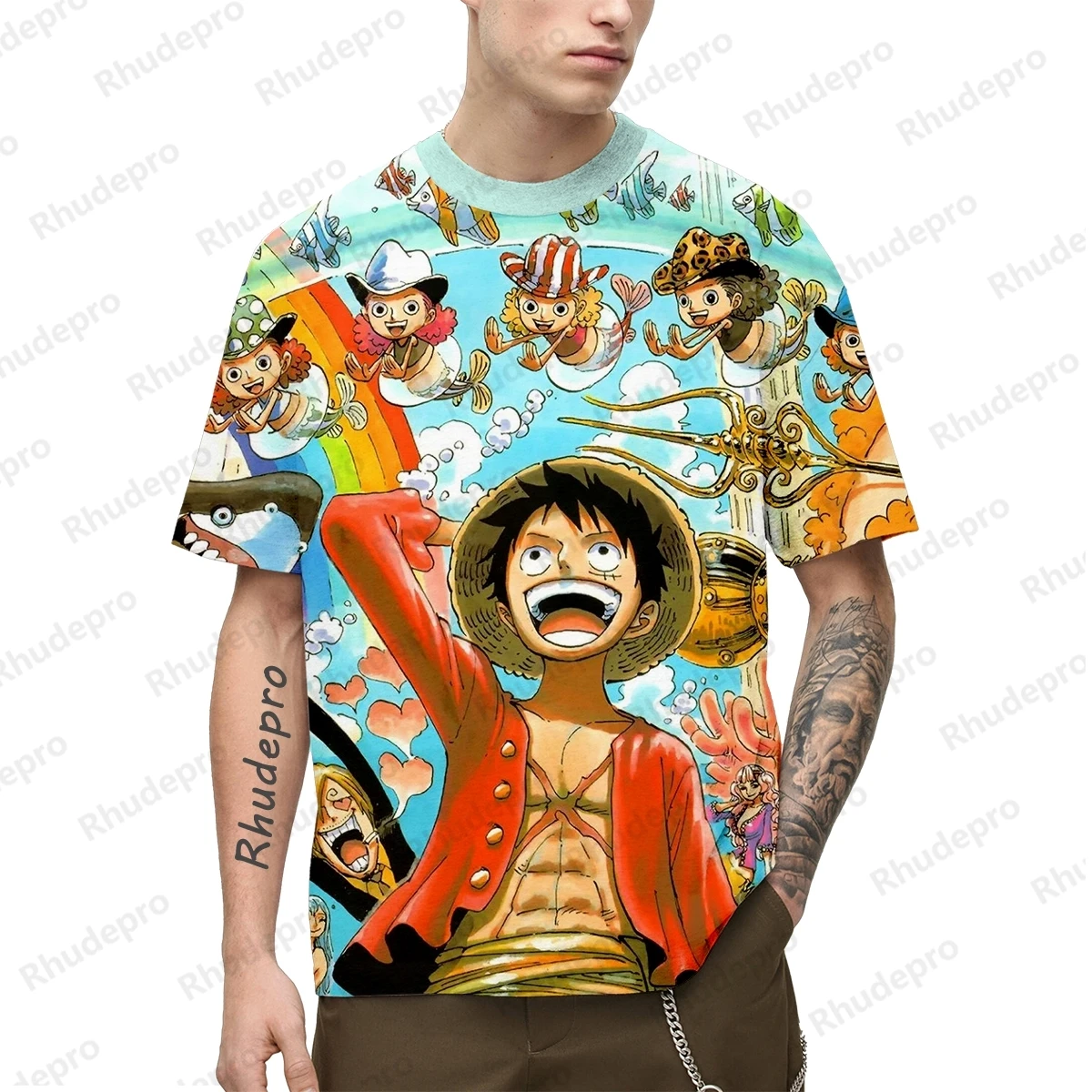 2024 Letnie męskie koszulki jednoczęściowe Anime Monkey D. Luffy z nadrukiem 3D do odgrywania ról Damskie i dziecięce koszulki uliczne Unisex Oversized