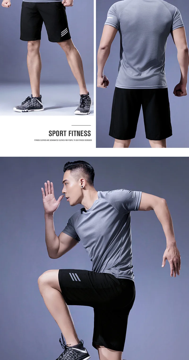 Sport Hemd Männer Fitness Strumpfhosen Quick Dry Lauf T-shirt Sportlich Tragen Gym Kleidung Sportswear T-Shirts Camiseta Laufende Hombre – Detail 14
