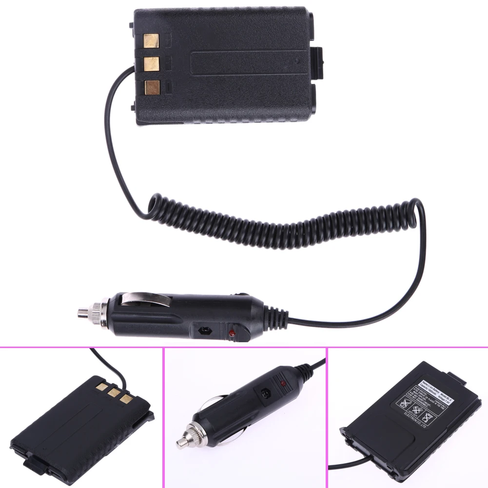 For Baofeng UV-5R Series Two-way Radio 12V Car Charger Battery Eliminator for Dual Band Radio UV5R UV5RA UV5RE 1.48m Length