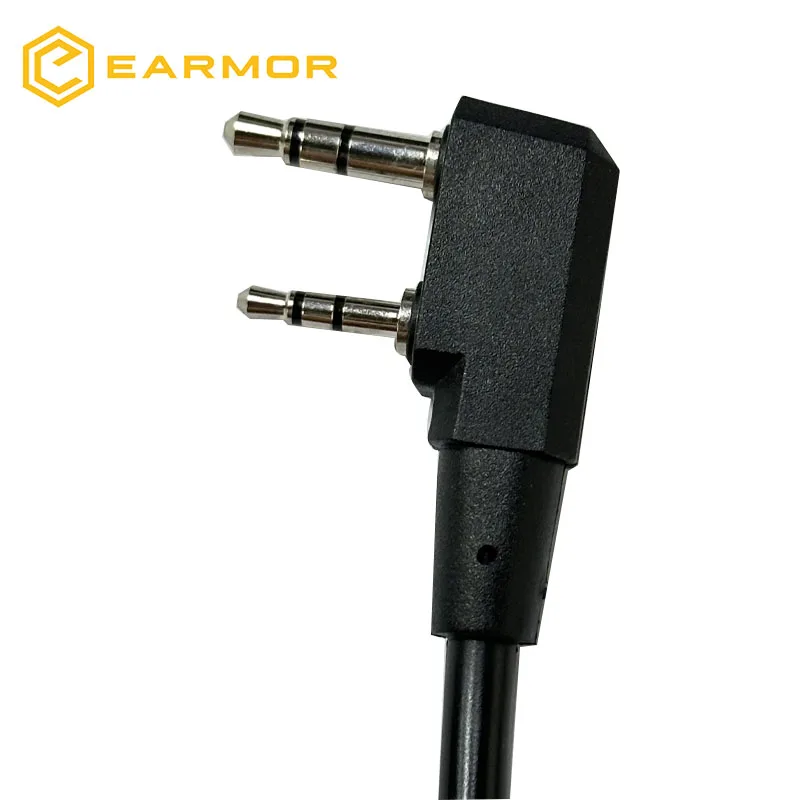 EARMOR M51 PTT Adapter Kenwood 2Pin Push-To-Talk Connector Fit For M32 SE32 Headset U174 NATO Standard Radio Accessory