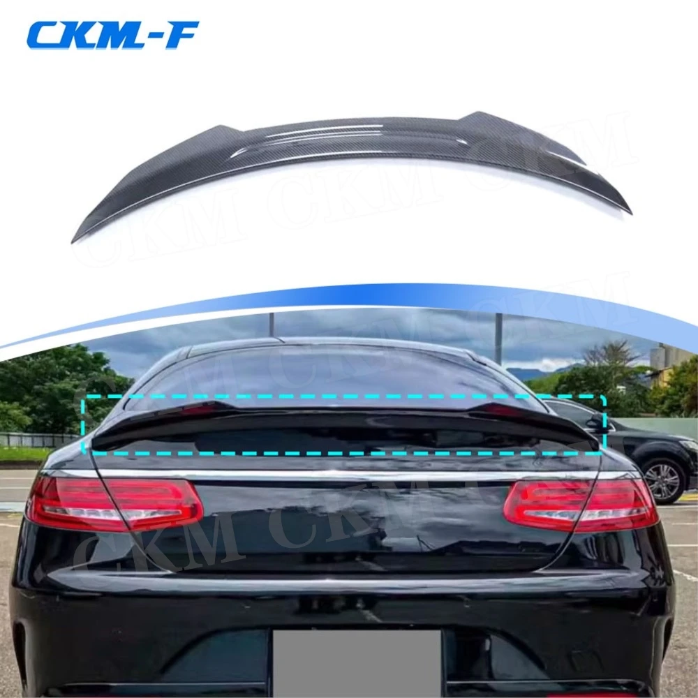 Carbon Fiber Rear Boot Spoiler for Benz C217 S500 S63 S65 Coupe 2-Door 2015-2020 Car Rear Trunk Lip Spoiler FRP Body Kits