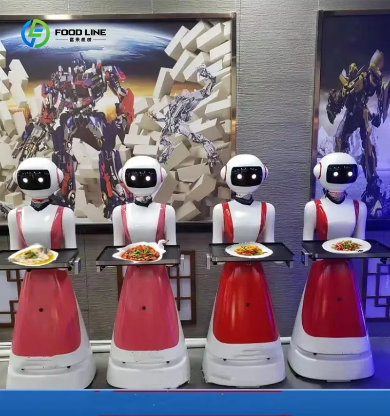 خدمة توصيل الطعام المتنقلة الذكية ذاتية القيادة في الأماكن المغلقة، مطعم الروبوت البشري