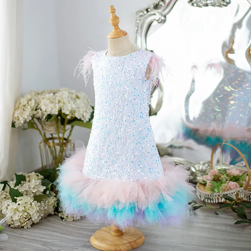 Mermaid Flower Girl Dress Kids Satin Tulle Wedding Guest Party Birthday Bridesmaid Communion Pageant Prom Ball Gown Maxi
