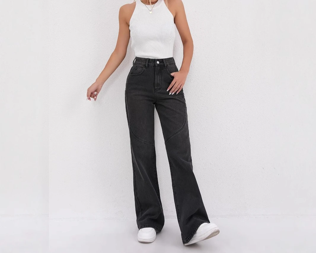 

Джинсы High Street с разрезом, новые женские свободные и тонкие широкие брюки