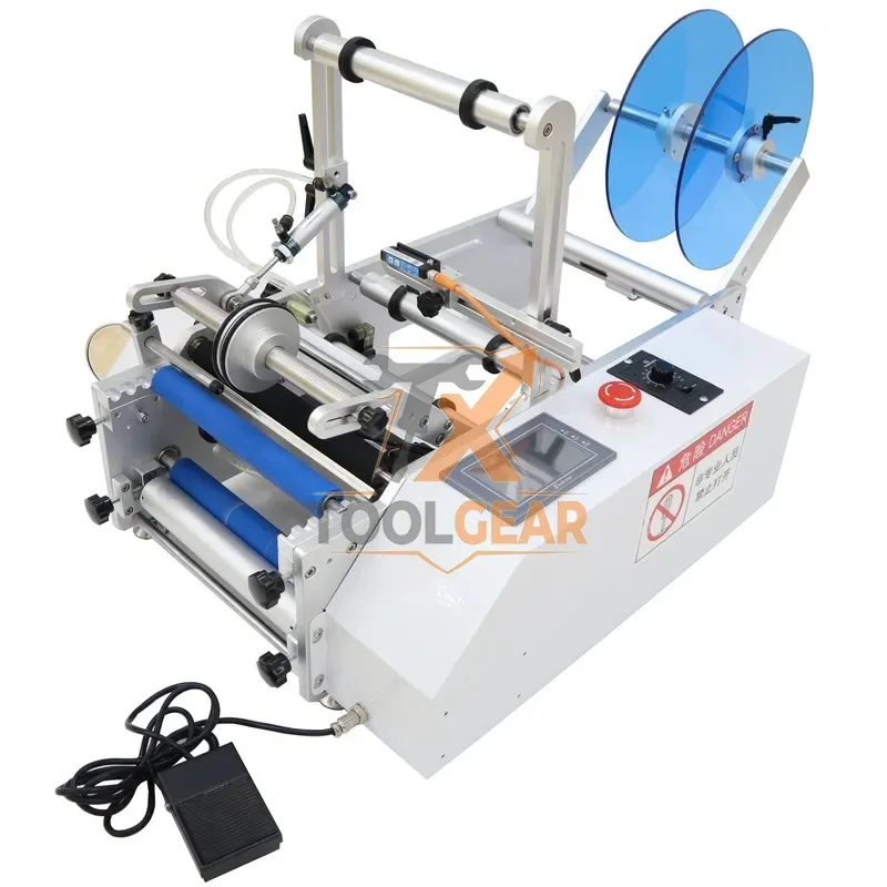 2026hotsale* Yeto Semi Automatic Double Sides Round Bottle Sticker Labeling Machine