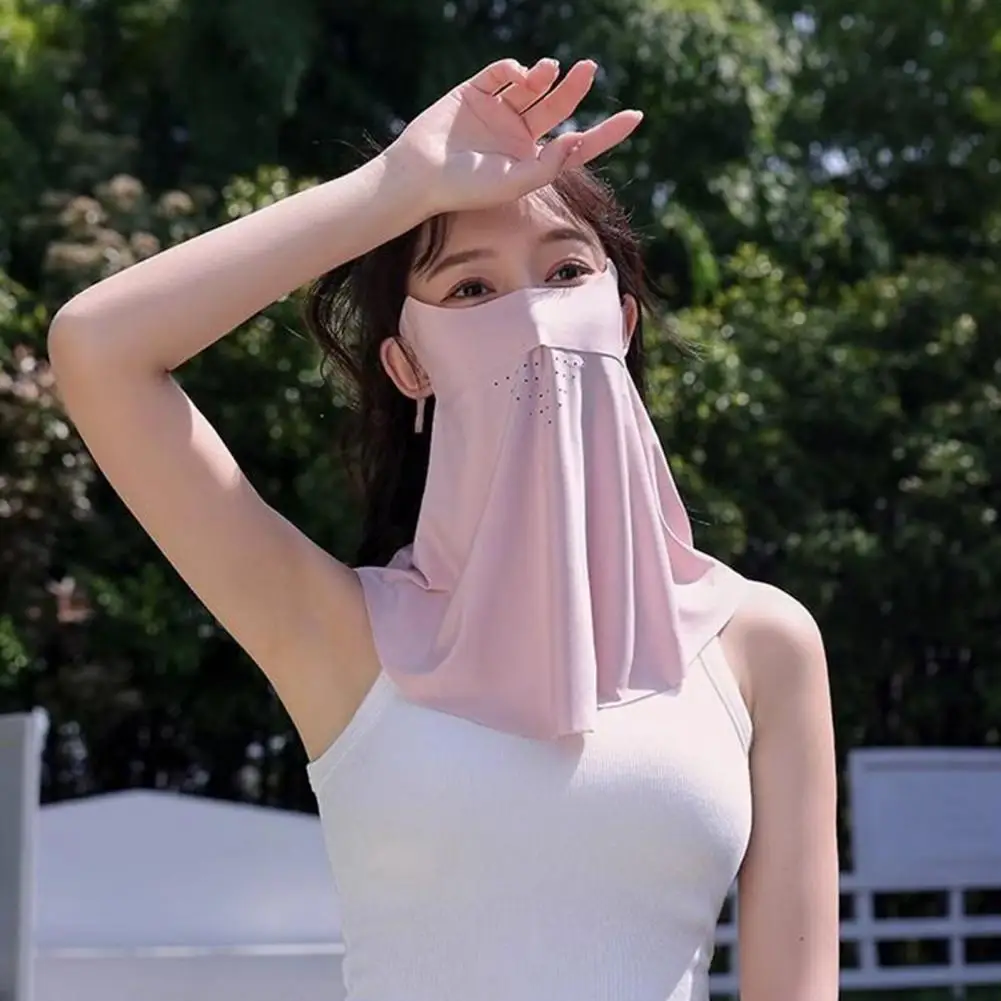 

Ergonomic Comfort Design Face Ultra-wide Coverage Face Guard with Elastic Strap for Cycling Double-layer Structure Upf 50+ Uv