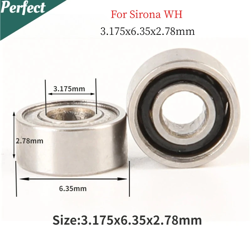 

10PCS Dental Bearings Fit for Sirona W&H Handpiece SR144TLZWN 3.175x6.35x2.78mm Turbine Cartridge Rotor Bearing Ceramic Ball