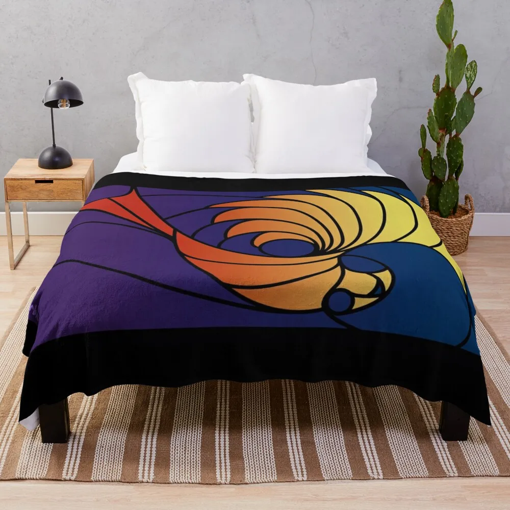 

Stained Glass Phoenix Throw Blanket Comforter Loose Cute Plaid Blankets
