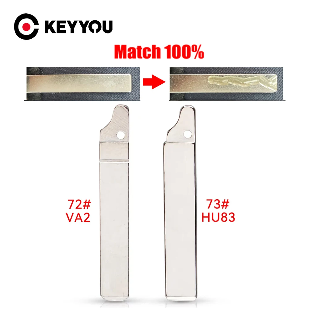 KEYYOU WIth Cutting Service 72# VA2 73# HU83 Original Key blade For Peugeot 307 407 For Citroen For Renault Flip Car Key Blade
