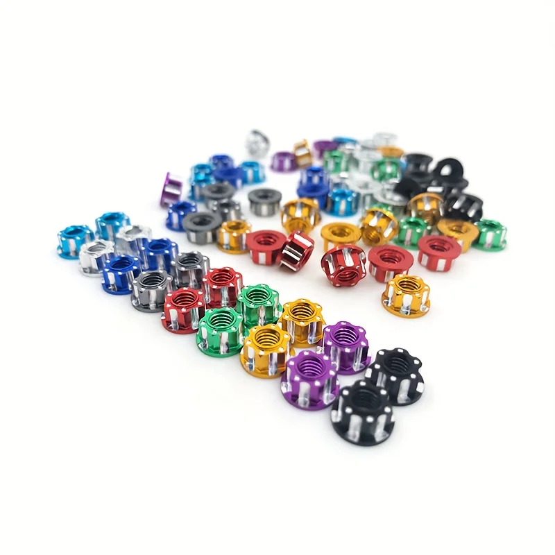 8pcs Aluminum M4 Lock Nuts Serrated Nylon Wheel Hardware for RC Cars for Traxxas Axial Arrma Redcat HSP HPI SCX10 Losi Models