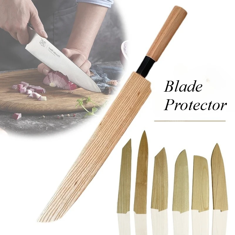 Wooden Chef's Knife Sheath Japanese Blade Protector Cover Holder Kitchen Multi-function Magnetic Scabbard Pocket Knife Case