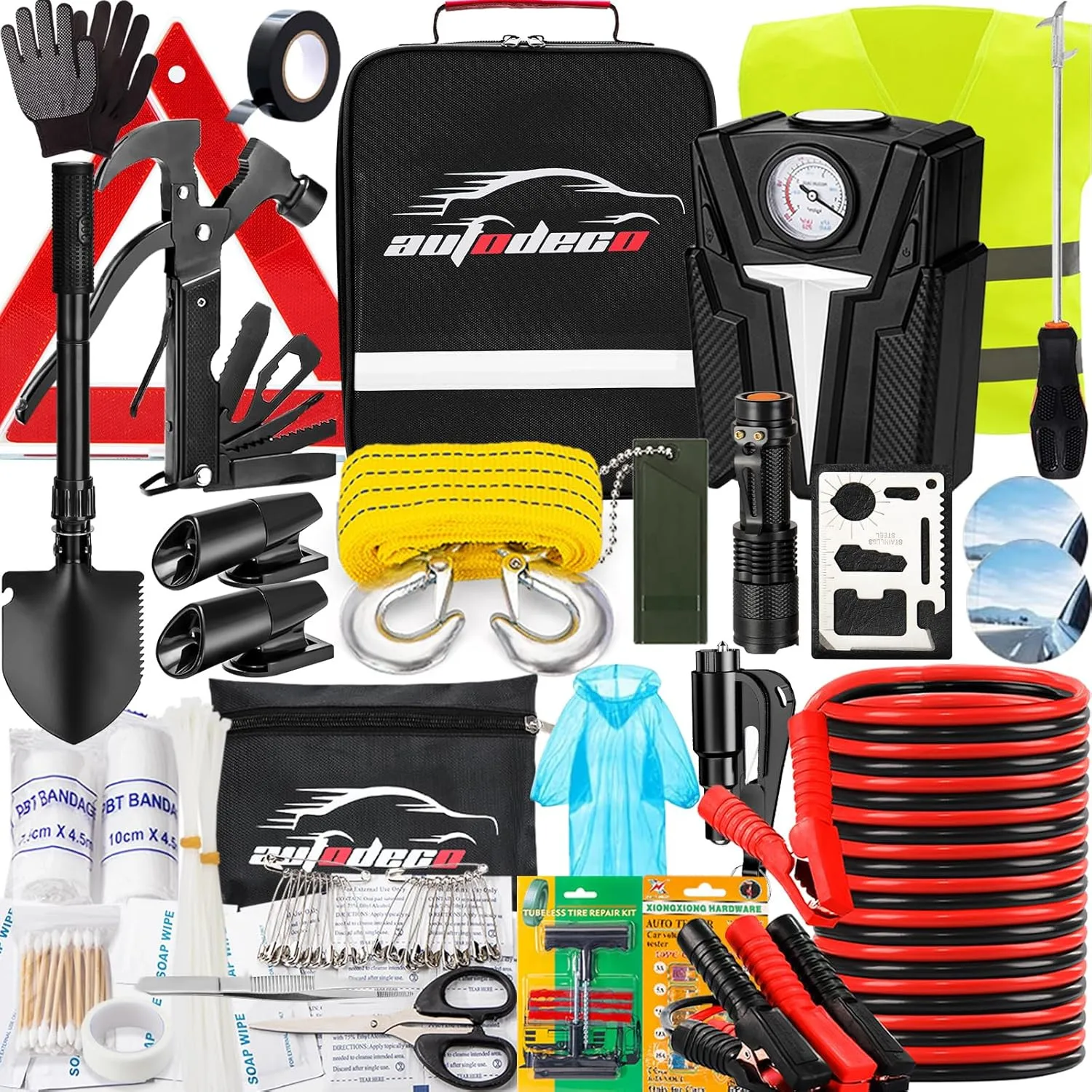 

Премиальный набор для экстренных ситуаций на дороге из 136 предметов - высококачественное аварийное снаряжение