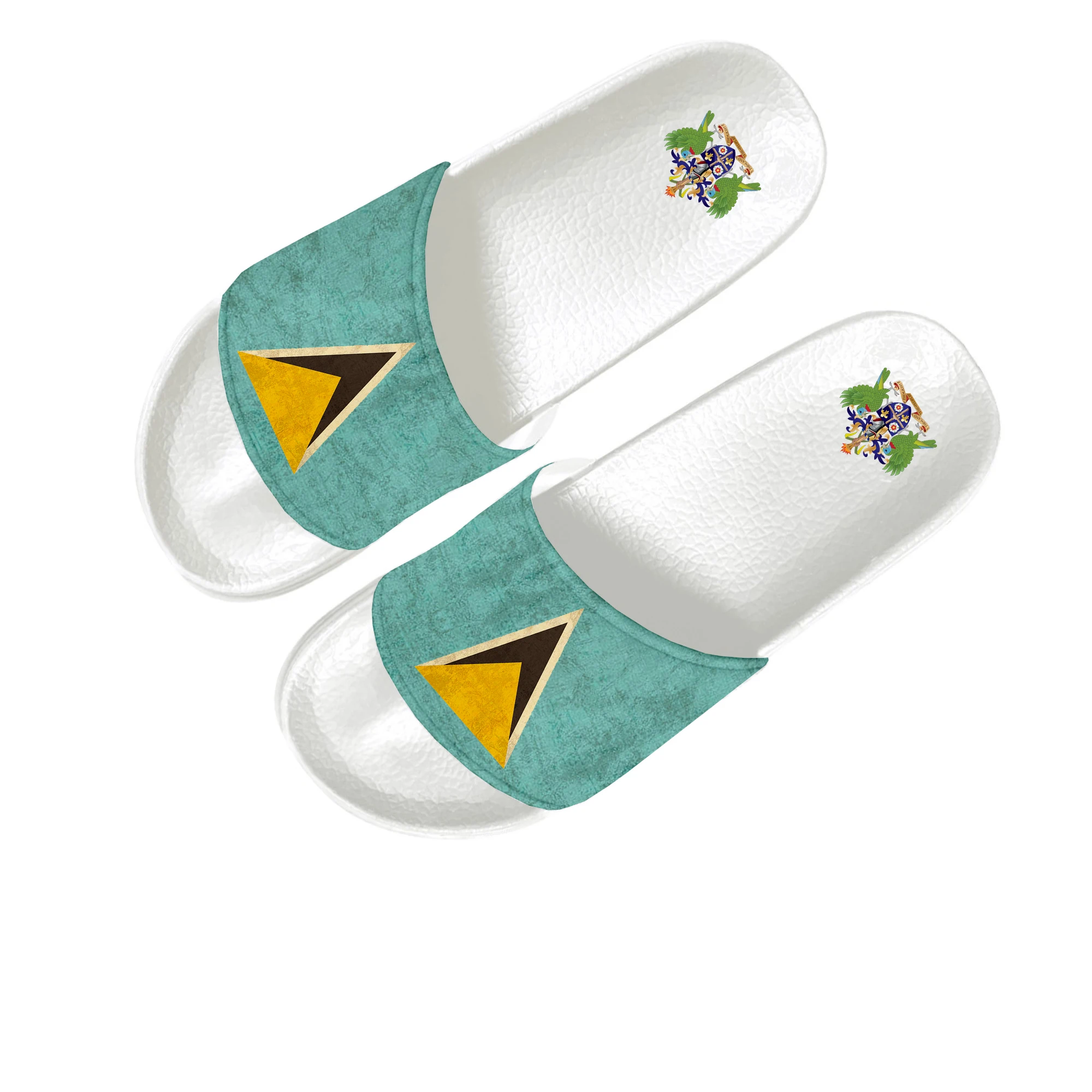 

Saint Lucia Flag Slippers Home Water Shoes Men Women Teenagers Children Saint Lucia Beach Pool Sandals Custom Summer Slipper