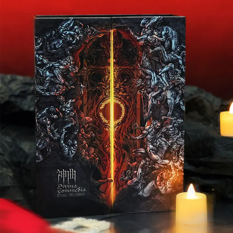الكوميديا الإلهية (إصدار خاص من إصدار الحافة المصقولة) صندوق هدايا فوليو بإبزيم مغناطيسي [إيطاليا] كتاب تحفة أدبية دانتي