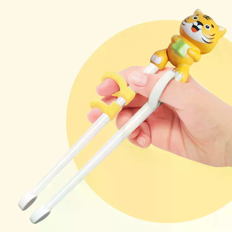 [MA]1Pair Chopsticks For Kids Cartoon Tiger Learning Chop Sticks Reusable Training Chopsticks Cute Children Tableware Set[MA]