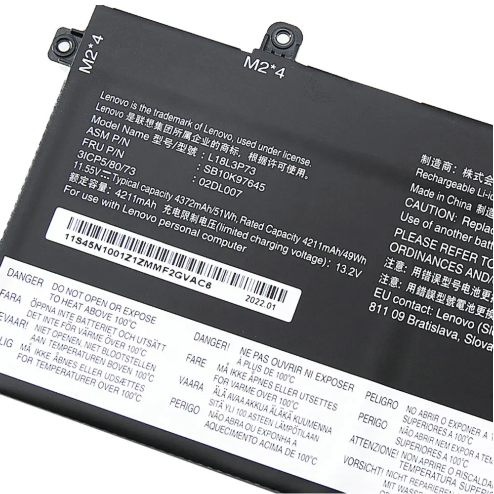 NEW L18M3P73 Laptop Battery For Lenovo ThinkPad T490 T495 P43S L18L3P73 02DL007 L18C3P72 L18M3P74 SB10T83122 5B10W13877