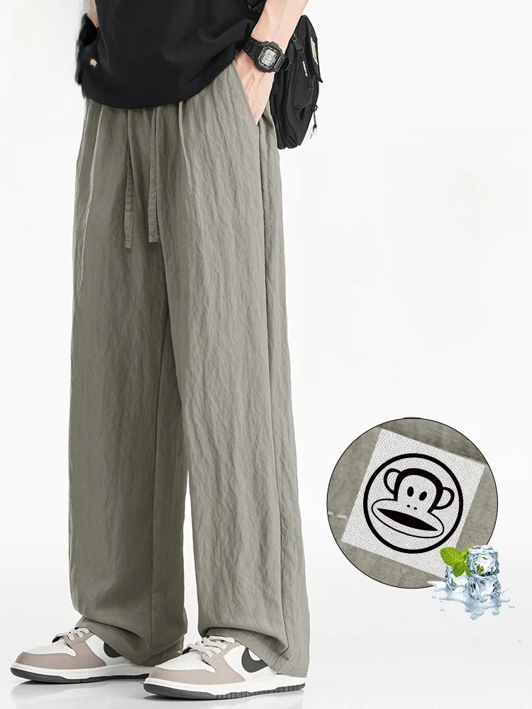 

Льняные дышащие мужские повседневные брюки PaulFrank, осенние новые свободные брюки прямого кроя, удобные и легкие