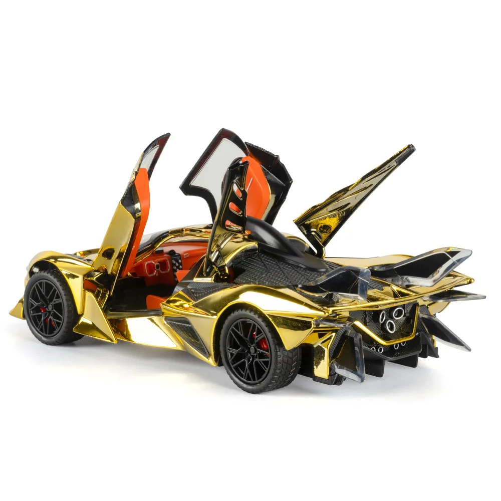 

1:24 APOLLO EVO, высокая имитация литья под давлением, модель автомобиля из металлического сплава, звук, свет, коллекция, детские игрушки, подарки