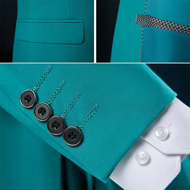 

Light Green Men's Long-sleeved Suit Jacket, Single Button V-Neck Coats, Suitable for Wedding/Party/Business/Work/ Blazers.