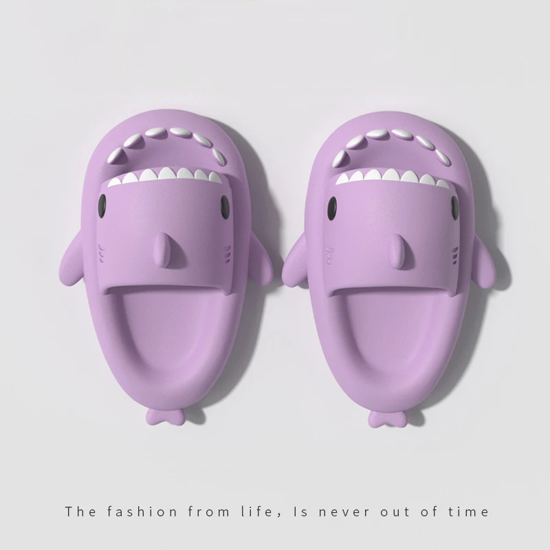 Fashion Shark Slippers 4CM Platform Women Men Indoor Bathroom Shark Slides Couples Summer Shoes Soft EVA Couple Beach Flip Flops