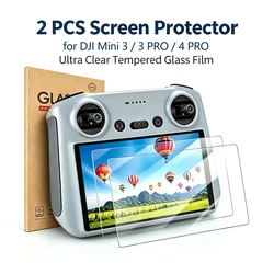 2pcs Protective Film for DJI Mini 3 /3 Pro Mini 4 Pro HD Glass Screen Protector Anti-Scratch Screen Film RC 2 Remote Accessories