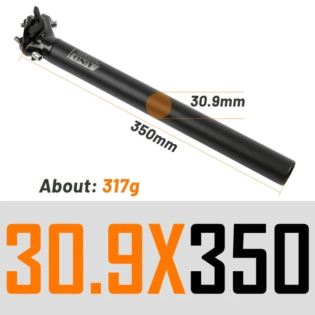 UNO Fahrrad Sattelstütze Ultraleichte Aluminium MTB Sattelstütze 25,4/27,2/28,6/30,9/31,6*350/400mm Straße Mountainbike Sitzrohr Teile