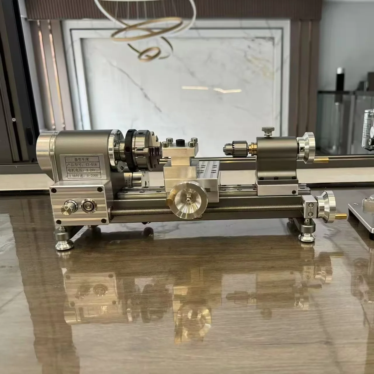 Mini 220V 30W DIY Bench Lathe Spindle Taper Lightweight Household Horizontal Energy Saving 1 Year Warranty