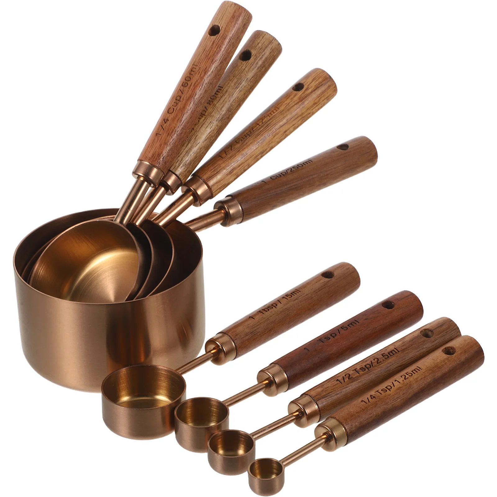 

8Pcs Stainless Steel Measuring Spoons Cups Set Kitchen Baking Cooking Precise Coffee Spice Scoop Nesting Small Measuring Spoons