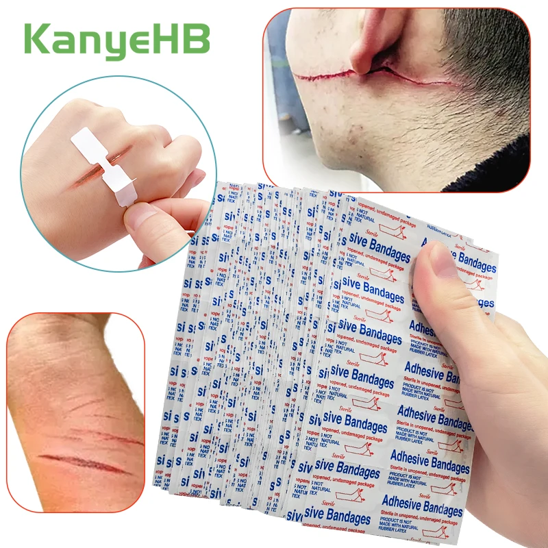 

20pcs Suture Free Band-Aid Cut Wound Adhesive Bandage Medical Sterile Sticking Plaster Zipper Band Aid Incised Wound Tape A1667