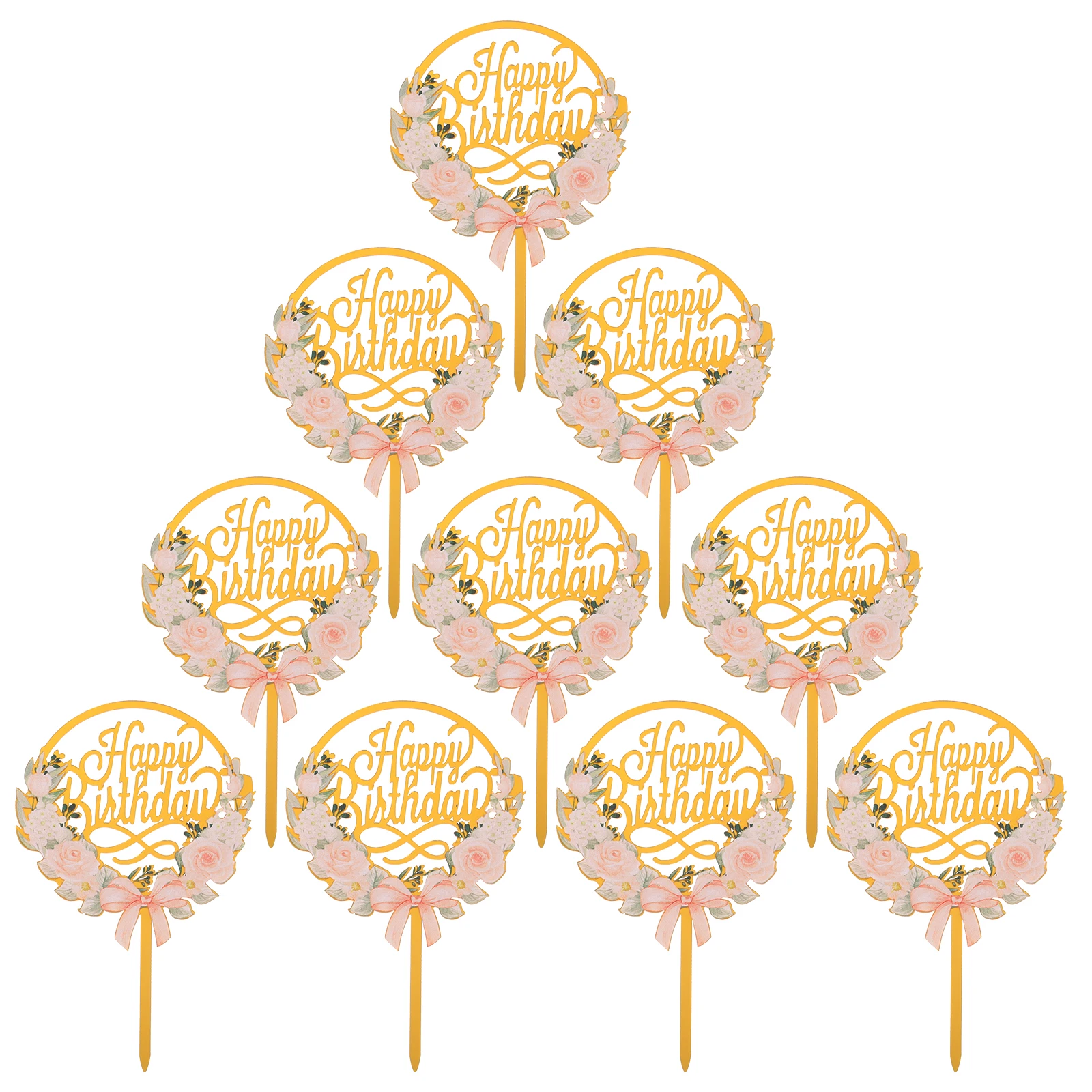 

10pcs Hat Party Birthday Cupcake Topper Supplies Lightweight Cake Decorative Props Festive Cake Decorations Ocean Acrylic