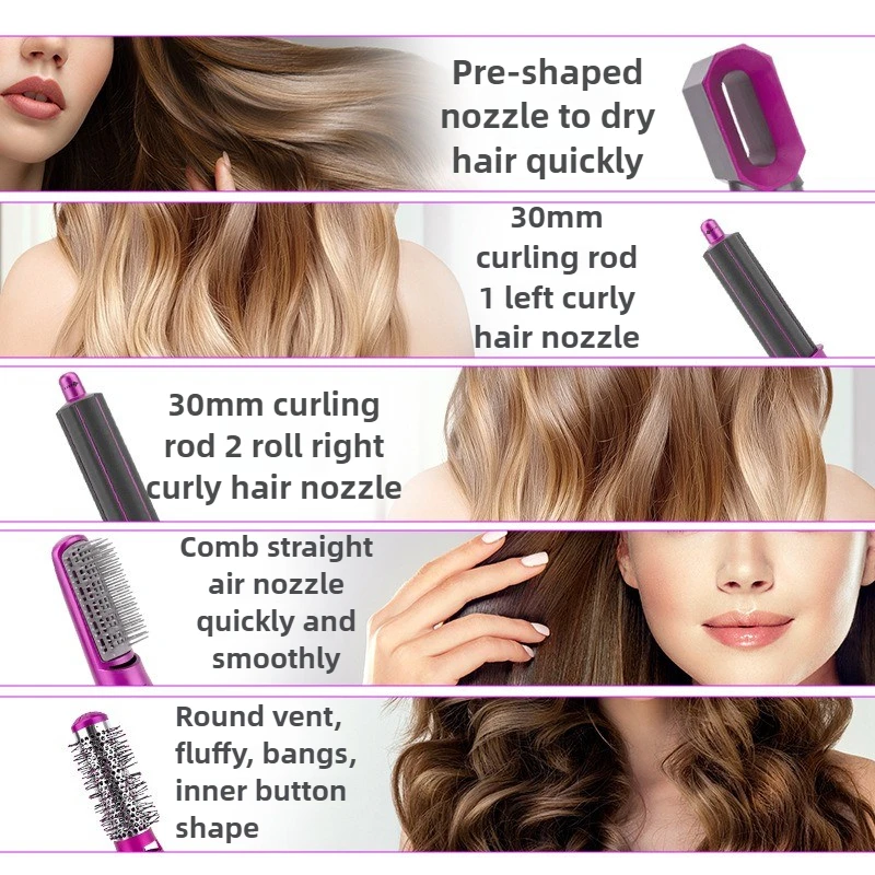 1000W High-power 5-in-1 Hair Dryer Multi-functional Hair Cutting Tool Dual-purpose Automatic Curling Iron Negative Ions Dryers