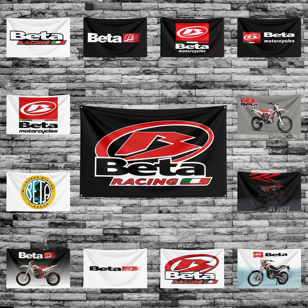 3x5 Ft B-betas Motorcycle Racing Flag Polyester Printed Motorcycle Flags Banner Tapestry for Decor