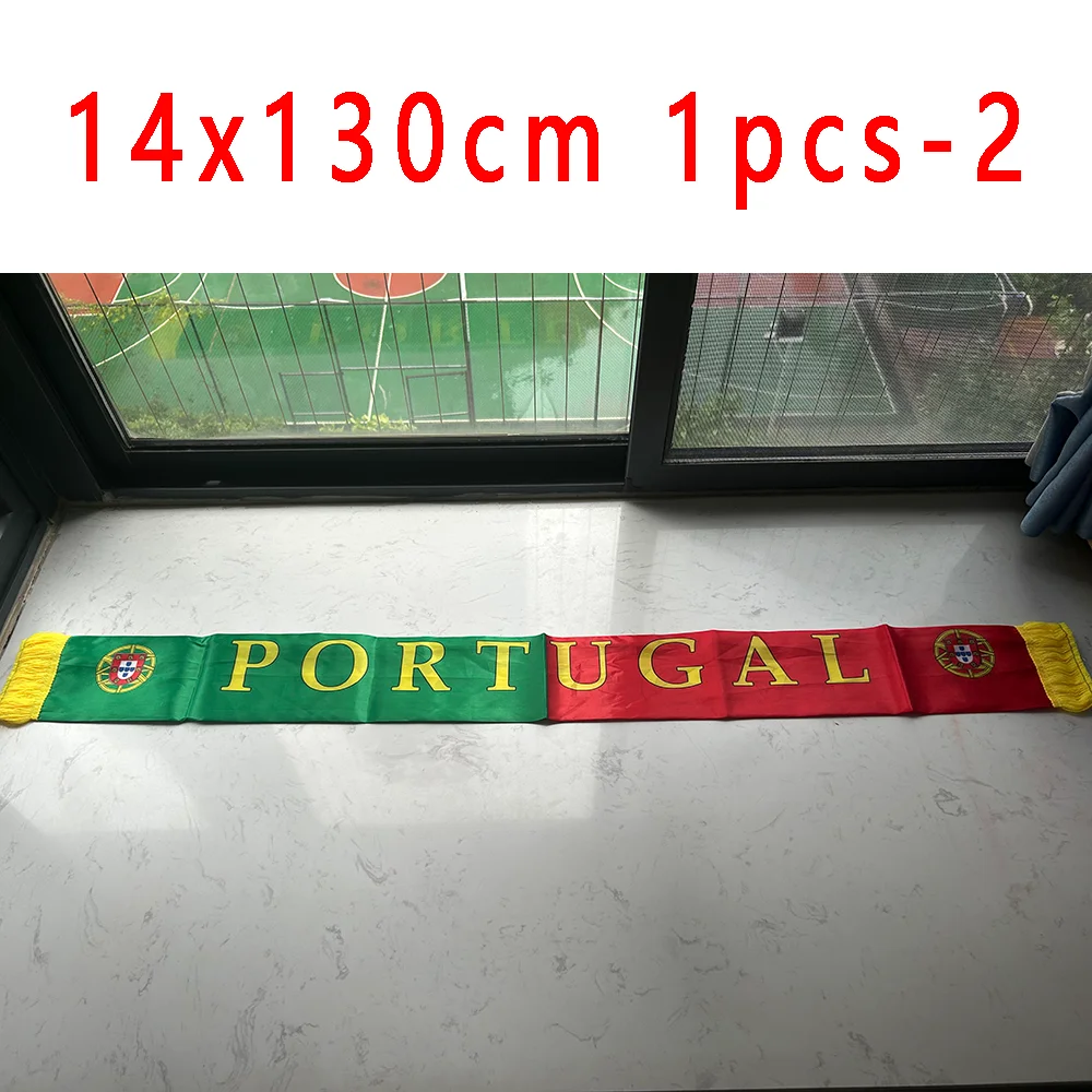 (SKY FLAG) Portugal-Schal 14x130cm Doppelseitiger Druck Satin Fußball-Fan-Portugal-Schal Flaggen-Banner – Detail 7