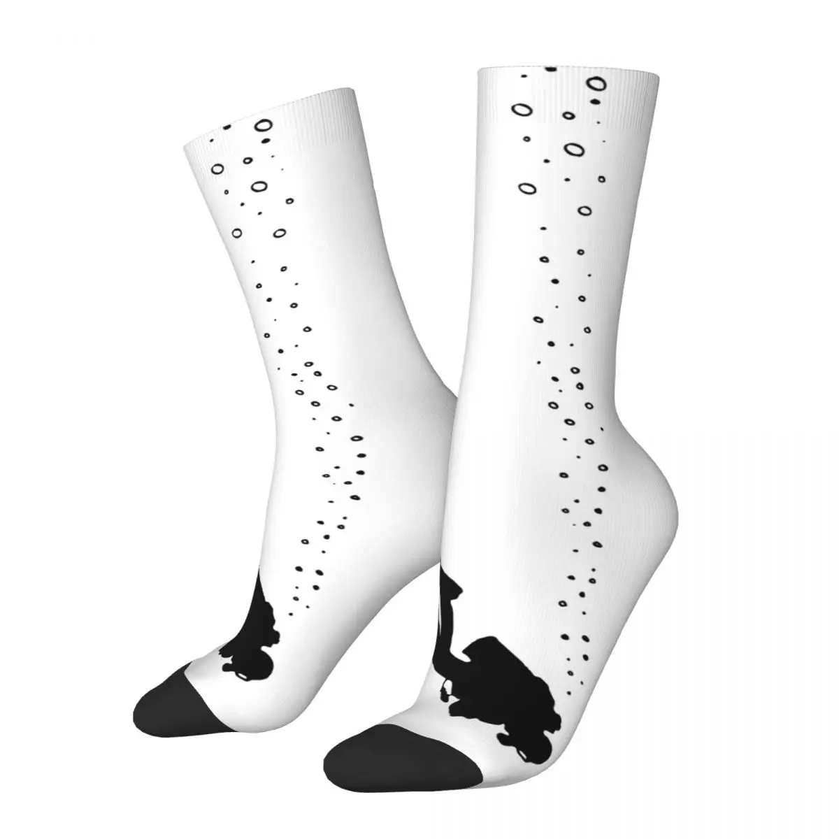 Happy Funny Men's Socks Novelty Diving Scuba Diver Water Sports Sock Skateboard Women Socks Spring Summer Autumn Winter