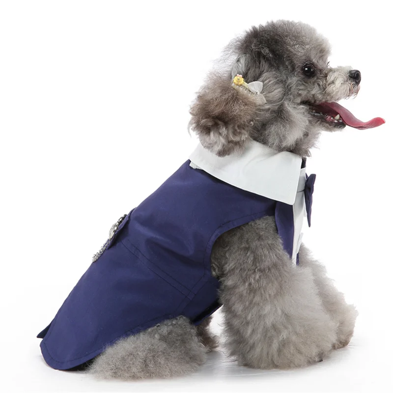 Luxuriöses Herren-Haustierkostüm für kleine Hunde – Hochwertiger Welpen-Frackanzug für Chihuahua, Malteser und andere Haustiere – Hochzeitskleidung – Detail 5