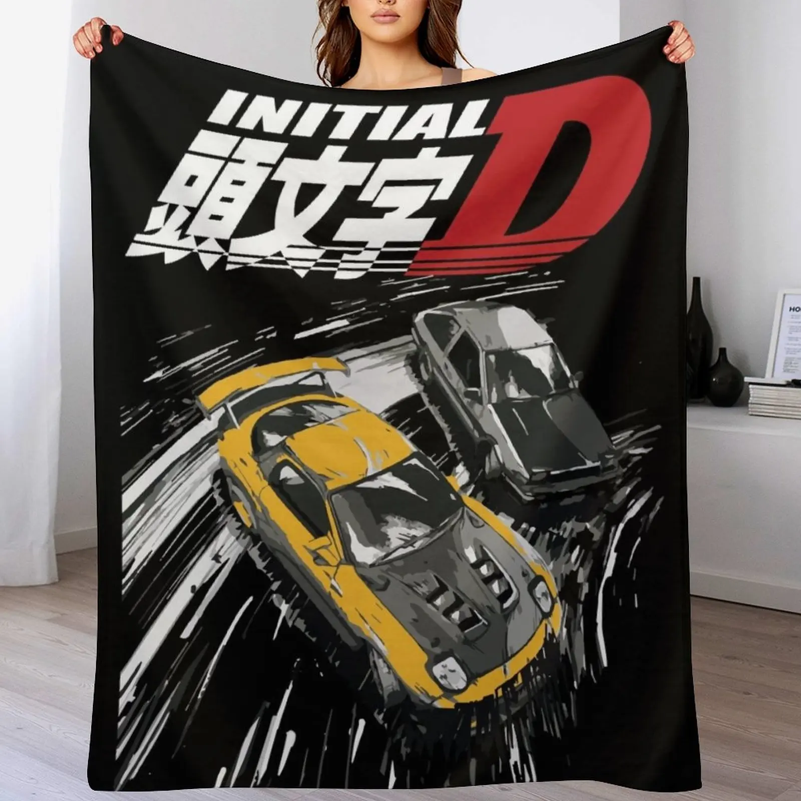 Initial D - Mountain Drift Racing Tandem AE86 vs FD rx-7 Throw Blanket Luxury Throw Loose Blankets