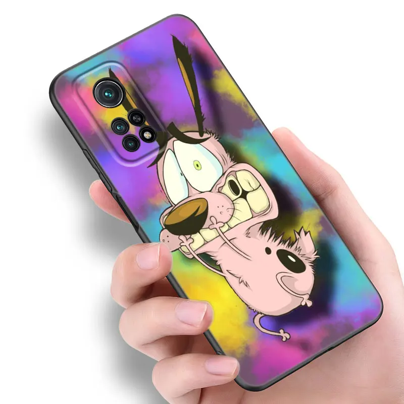 Dog-Courage-The-Cowardly Phone Case For Xiaomi Mi 8 9 SE 10 10T 11 12 13 Lite 9T 11T 12S 12T 13 Pro 11i 12X Black Silicone Cover