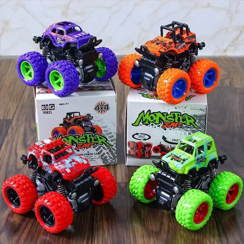 Friction Powered Monster Truck Toys - Push And Go Vehicles for Kids Best Christmas & Birthday Party Gift for Boys And Girls