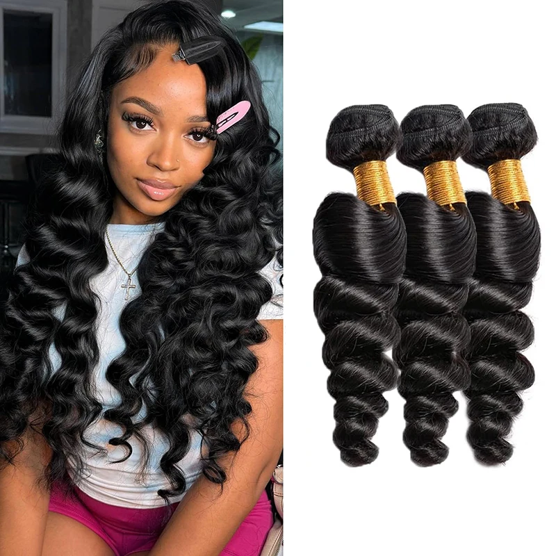 

Loose Wave Bundles Human Hair 1/3/4 Bundles 100% Burmese Remy Human Hair 1B Color Burmese Virgin Weave Bundles Hair Extensions